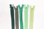 Invisible Zippers Blues & Greens