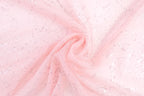 Peony Pink Metallic Foil-Printed Silk Organza