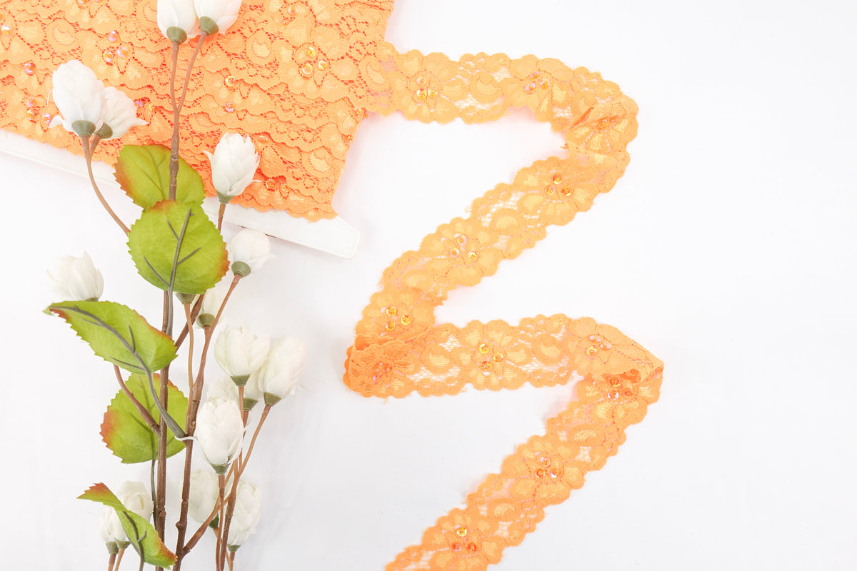 Light Orange 1.5" Lace Trim