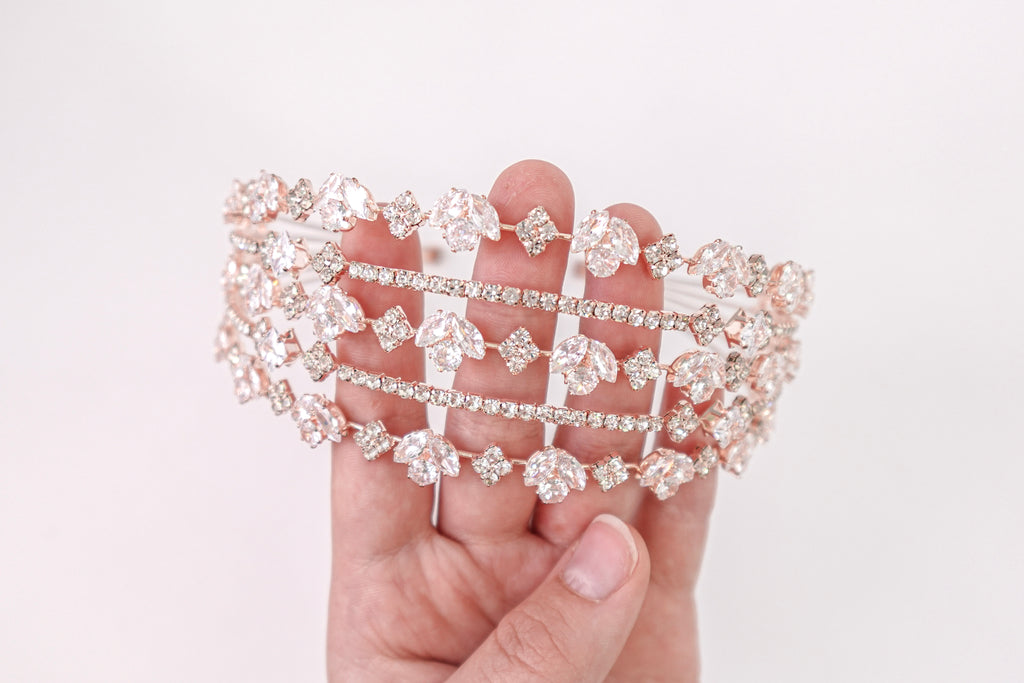 Cubic Zirconia Rose Gold Headband