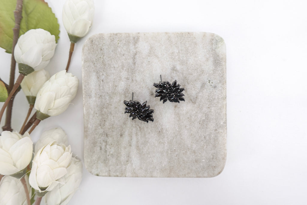 Black Cubic Zirconia Small Studs