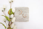 Gold-Toned Crystal & Pearl Hoop Earrings