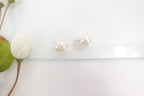 Pearl  Iridescent Chrome Chunky Stud Earrings