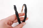 Extra Large Black Crystal Hoop Earrings