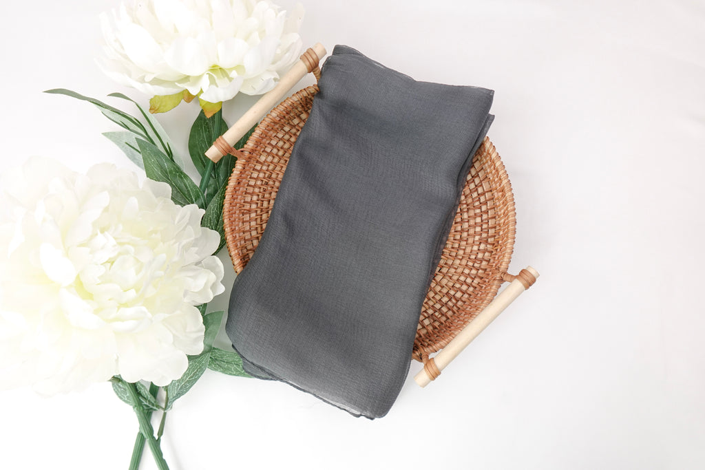 Asphalt Solid Square Scarf