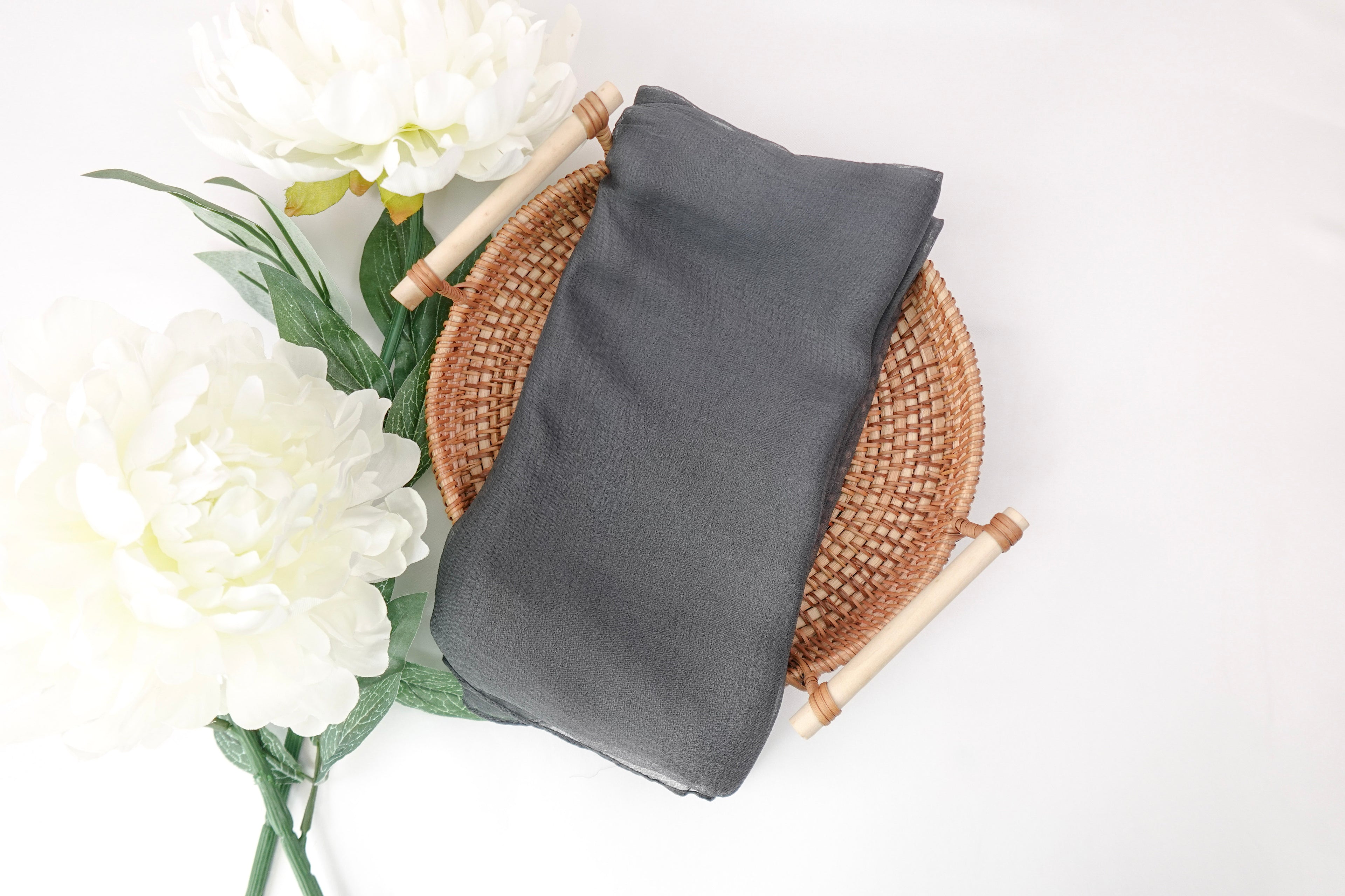 Asphalt Solid Square Scarf