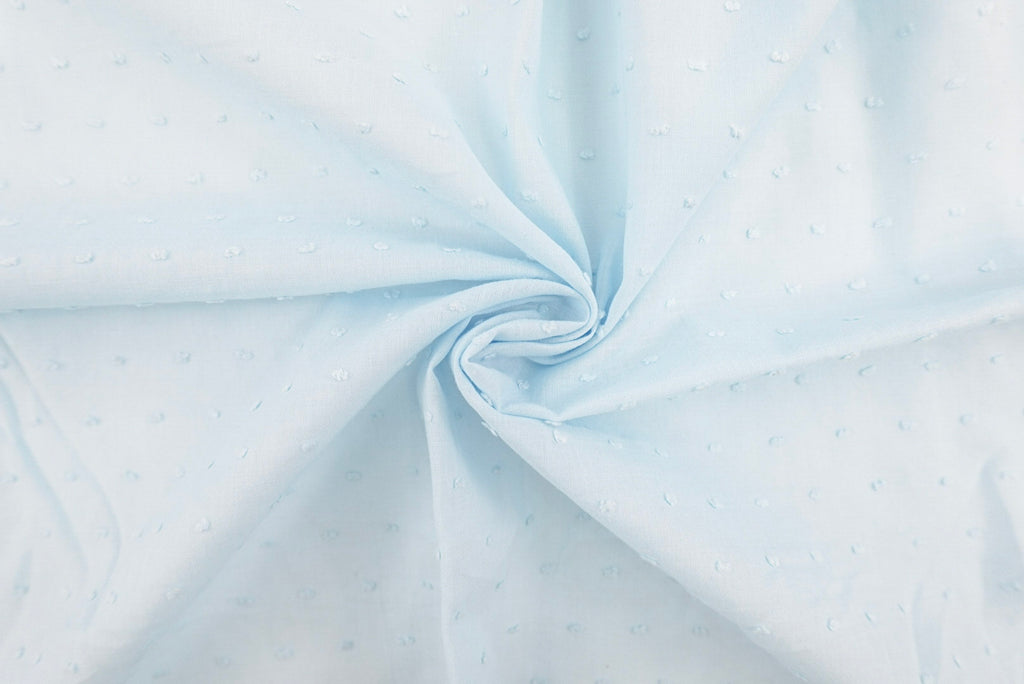 Bright Blue 100% Cotton Swiss Dot