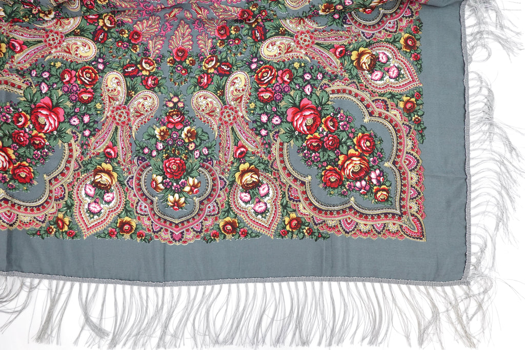 Storm Blue Russia Style Church Scarf