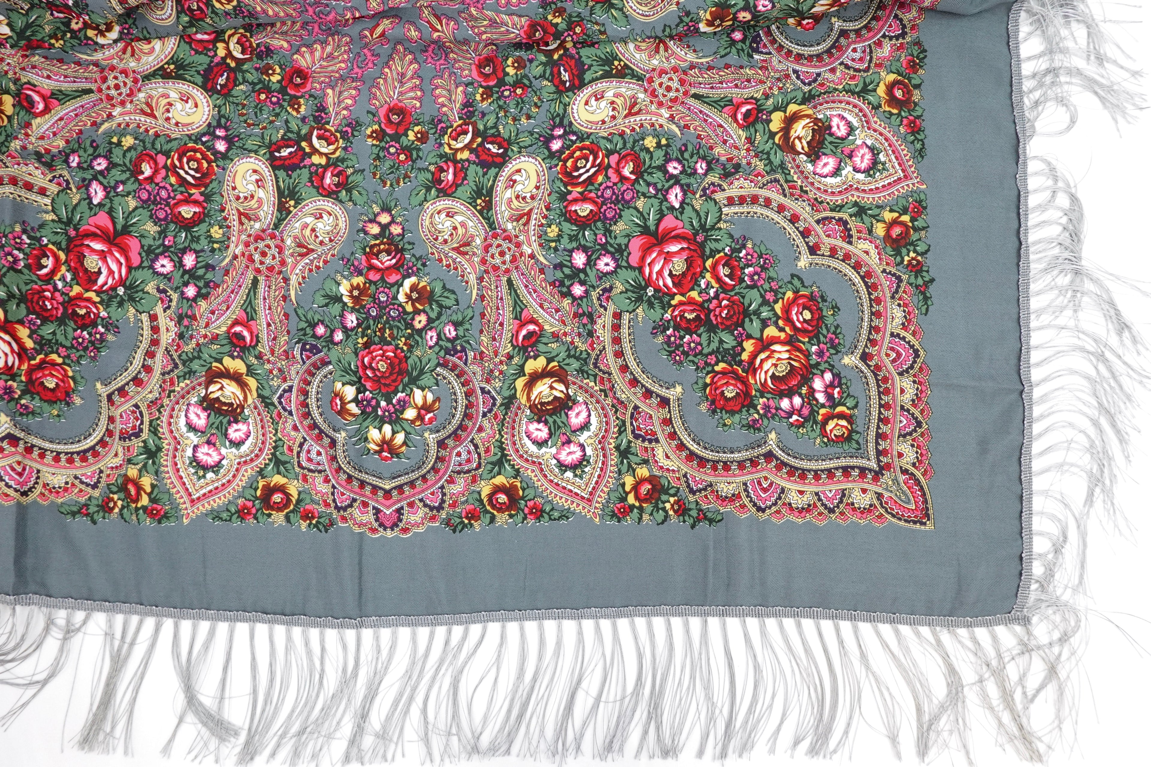 Storm Blue Russia Style Church Scarf