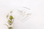 Flowers & Diamond Leaves Silver Headband