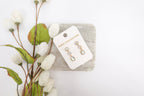 Gold-Toned Iridescent Crystal Dangle Earrings (Three Stone)