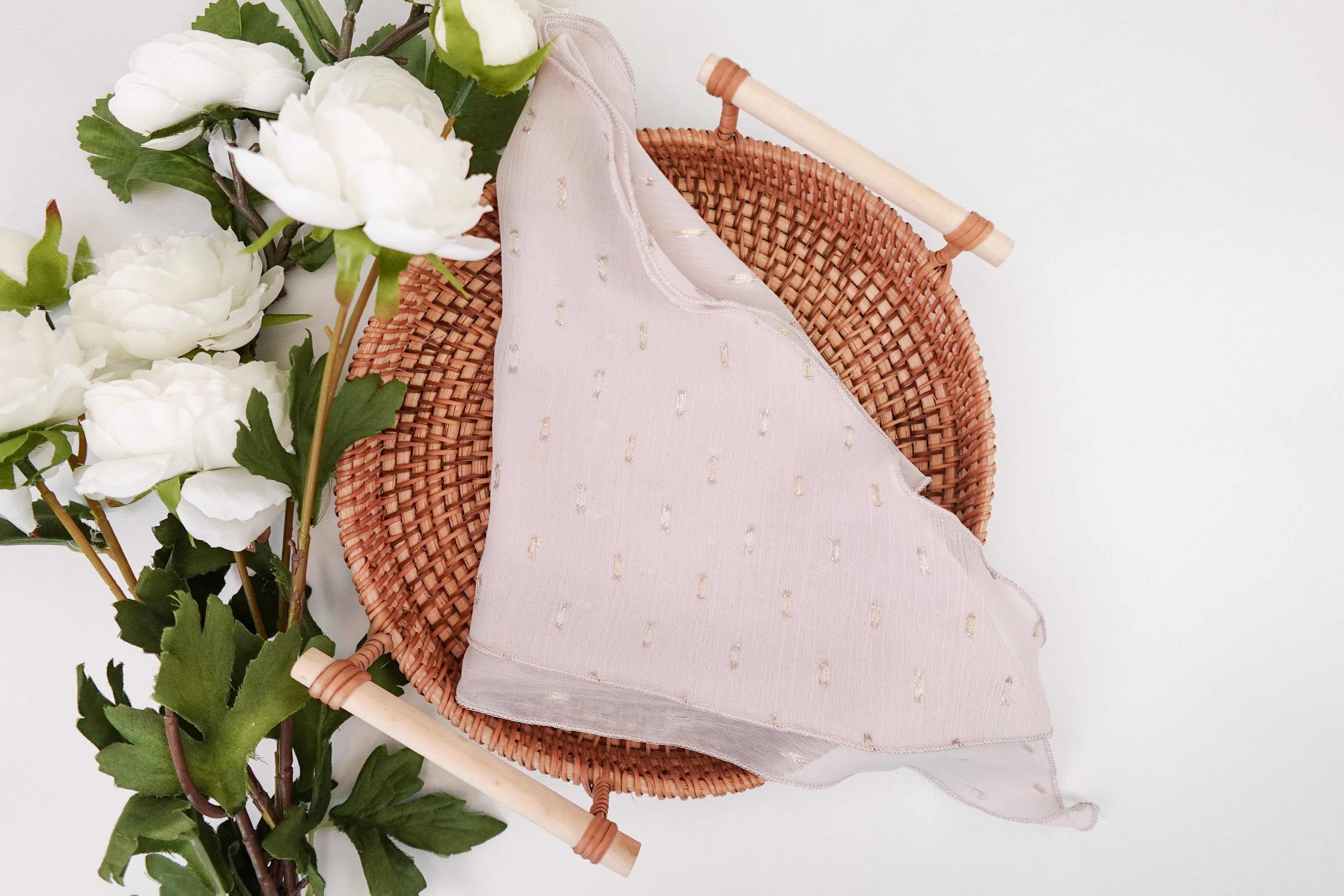 Pearl Lilac Metallic Detail Triangle Scarf