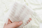 Buttercream Metallic Church Scarf with Frayed Edge