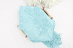 Tiffany Blue Tone On Tone Church Scarf with Fringe
