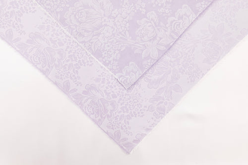 Bright Purple Roses Design Two Tone Church Scarf with Frayed Edge