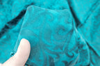 Teal Tone On Tone Church Scarf with Fringe