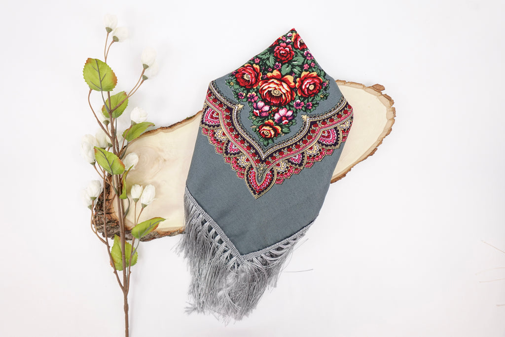 Storm Blue Russia Style Church Scarf
