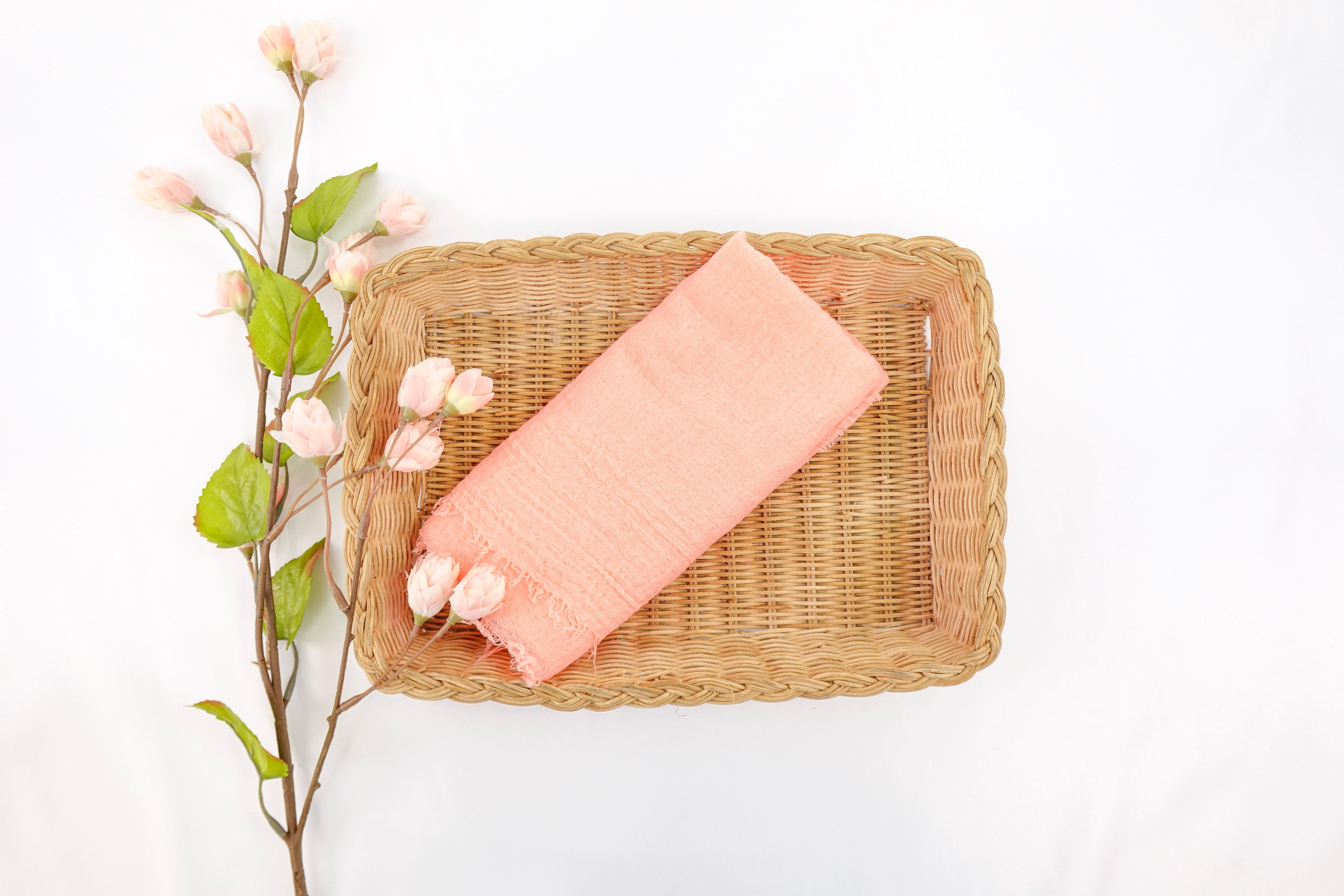 Neon Coral Gauze Scarf