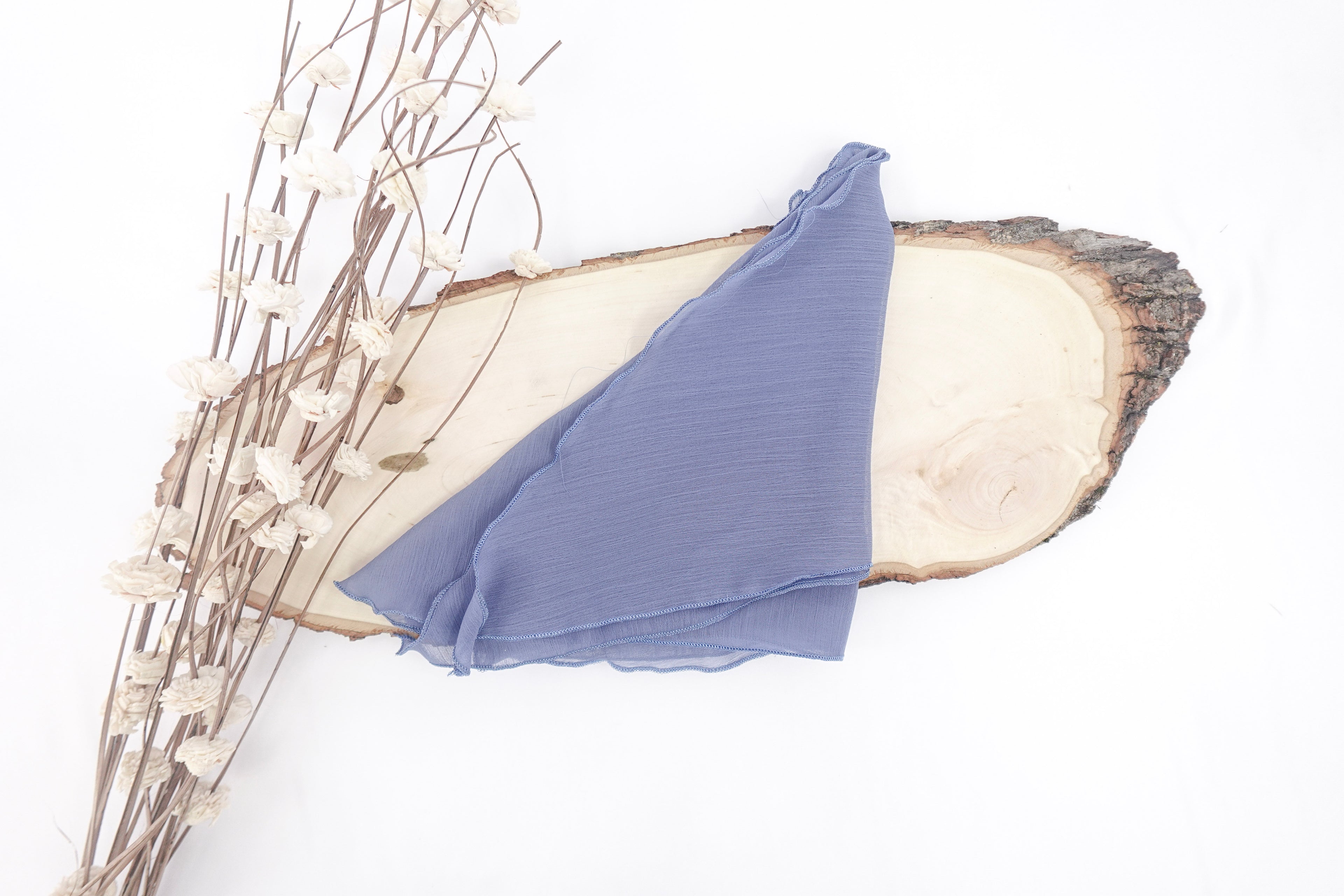 Dusk Blue Thin Triangle Scarf