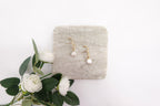 Gold Dipped Cuff Drop Pearl Earrings