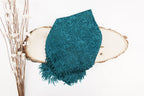 Teal Tone On Tone Church Scarf with Fringe