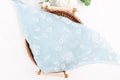 Sky Blue Triangle Scarf with Floral Details