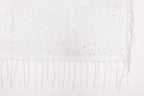 White Rhinestone Church Scarf with Fringe