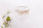 Leaves, Diamonds & Pearls Gold Headband