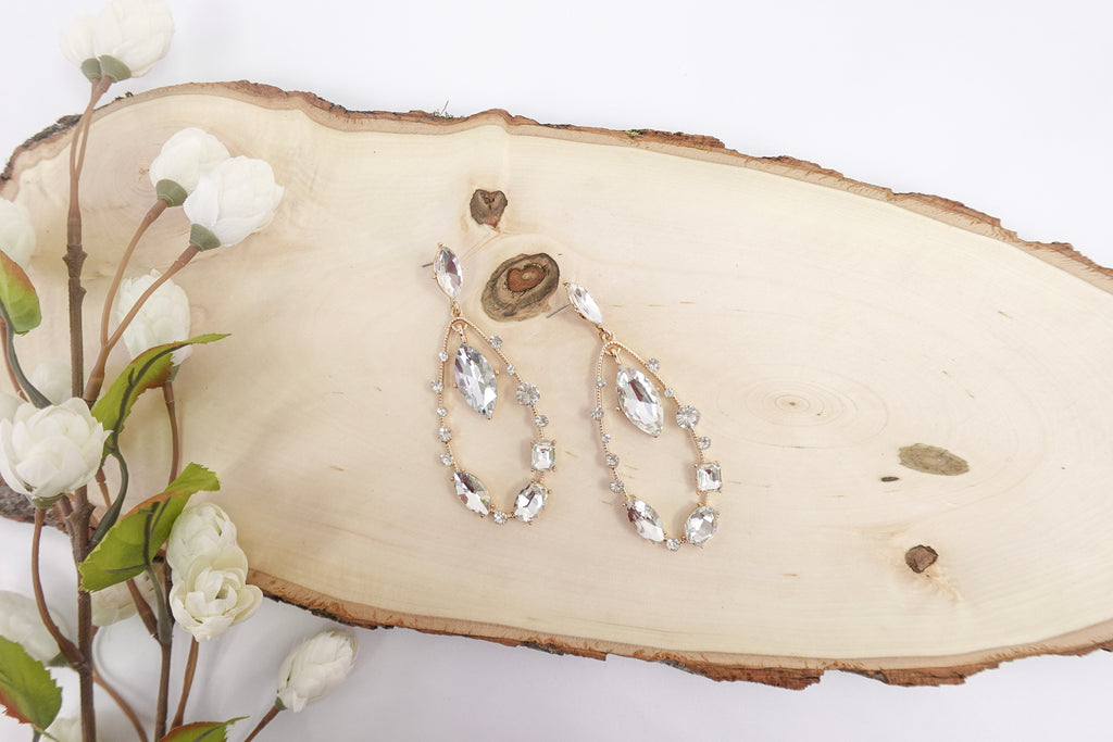 Extra Large Crystal Dangle Earrings