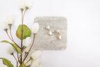 Gold-Toned Iridescent Crystal Dangle Earrings (Large Two Stone)
