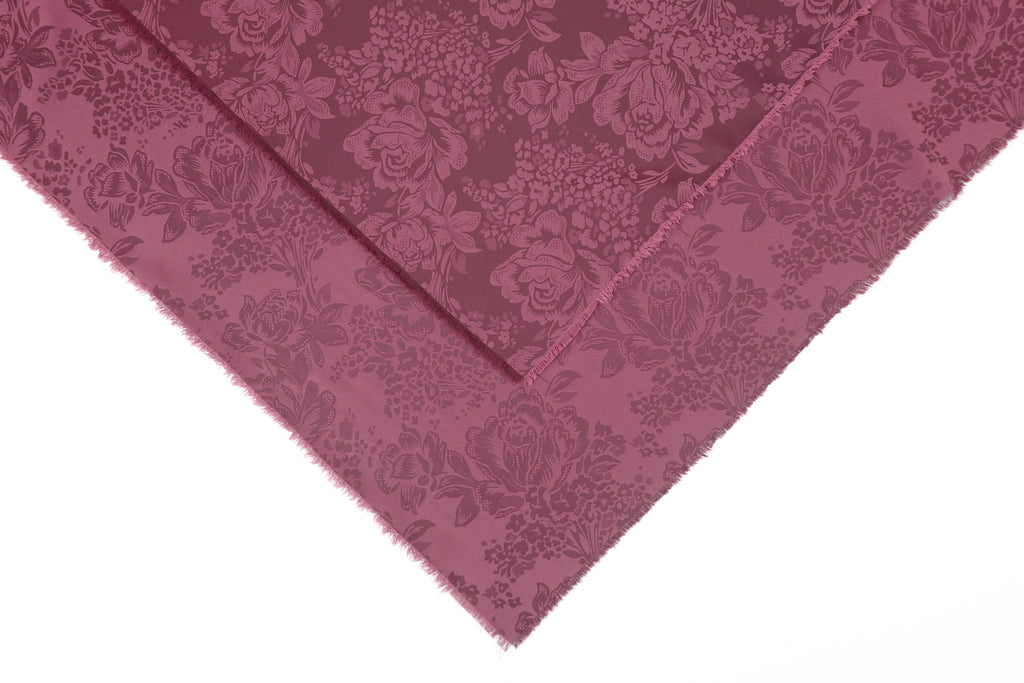 Muted Berry Roses Design Two Tone Church Scarf with Frayed Edge