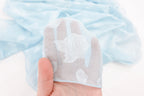 Sky Blue Triangle Scarf with Floral Details