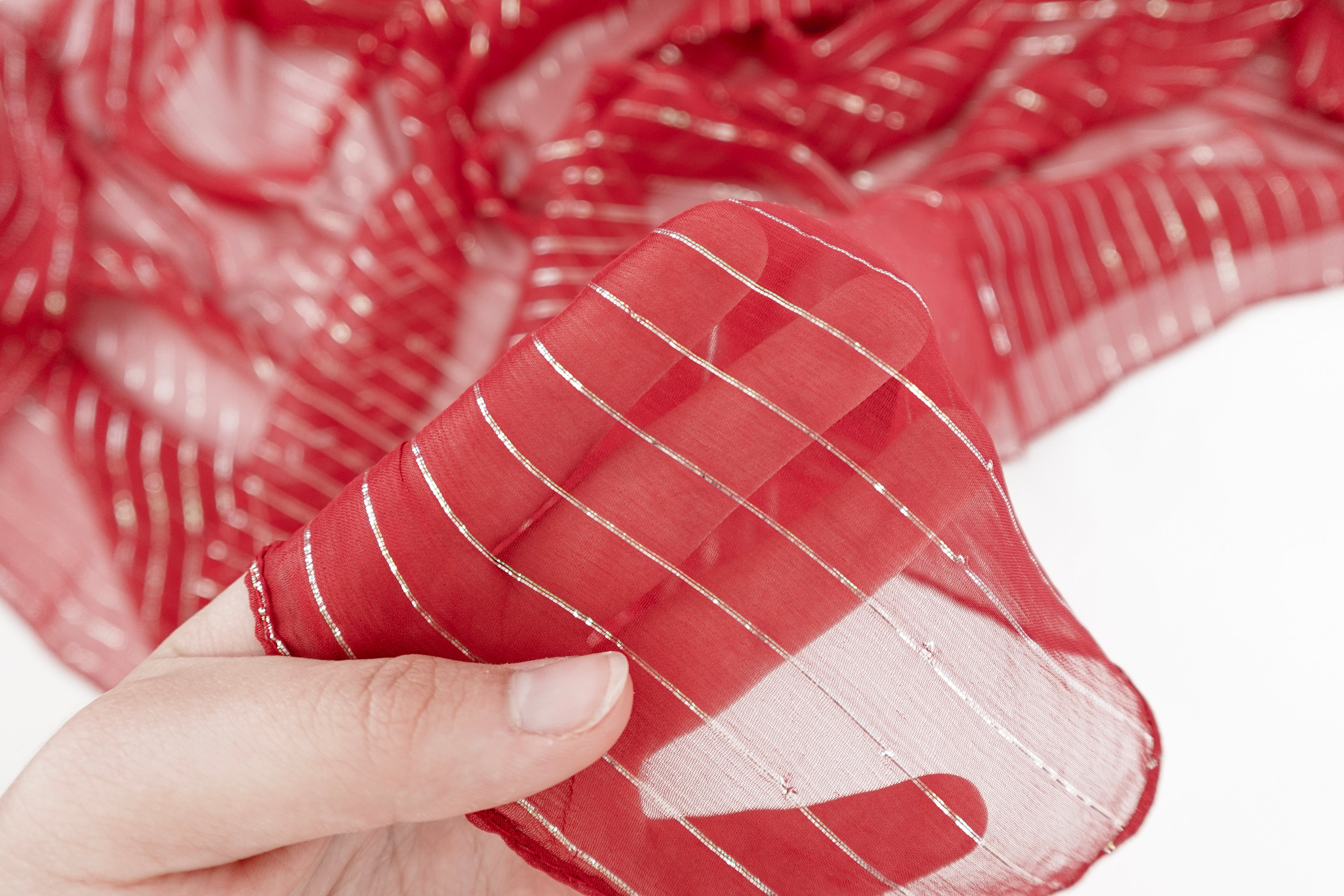 Cranberry Square Scarf with Gold Details