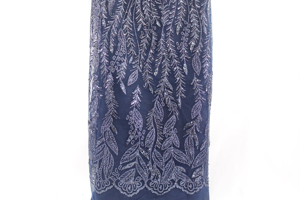 Navy Glitter & Sequin Bridal Lace