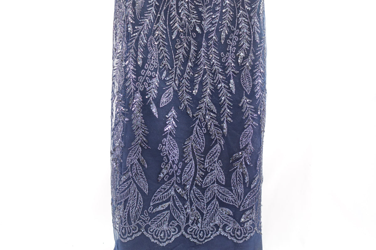 Navy Glitter & Sequin Bridal Lace