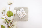 Gold-Toned Iridescent Crystal Dangle Earrings (Large Two Stone)