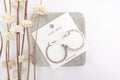 Silver Toned Crystal Hoop Earrings