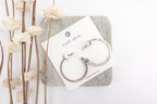 Silver Toned Crystal Hoop Earrings