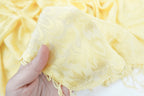 Sunshine Yellow Tone On Tone Church Scarf with Fringe