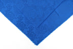 Royal Blue Roses Design Two Tone Church Scarf with Frayed Edge