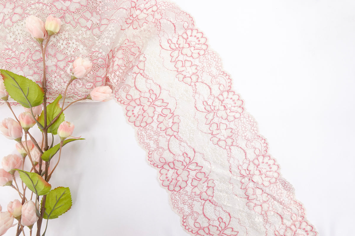 Gold & Hot Pink 7" Lace