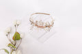 Diamond Flowers & Pearls Gold Headband