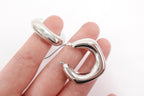 Silver Toned Chunky Hoop Earrings