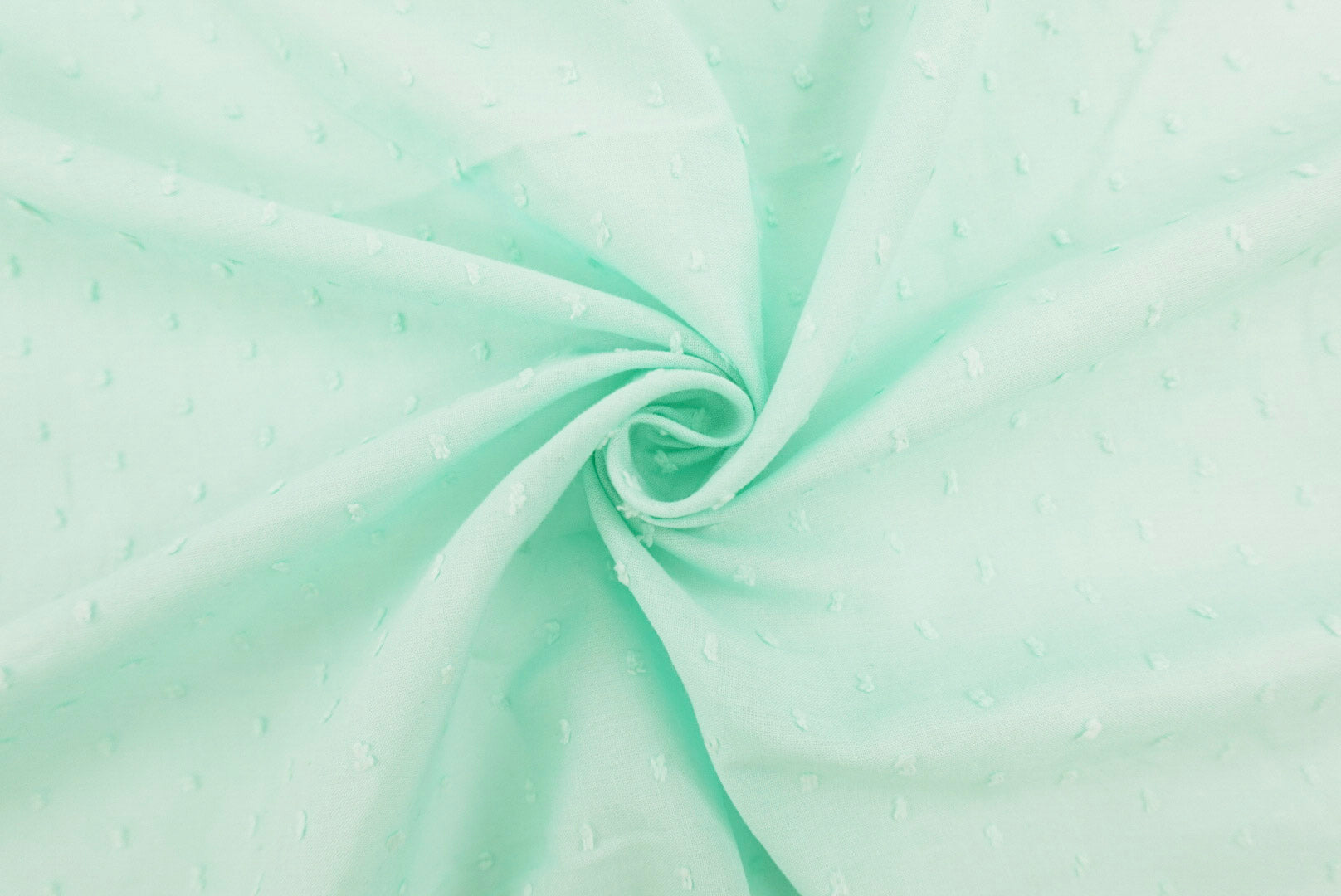 Spring Mint 100% Cotton Swiss Dot