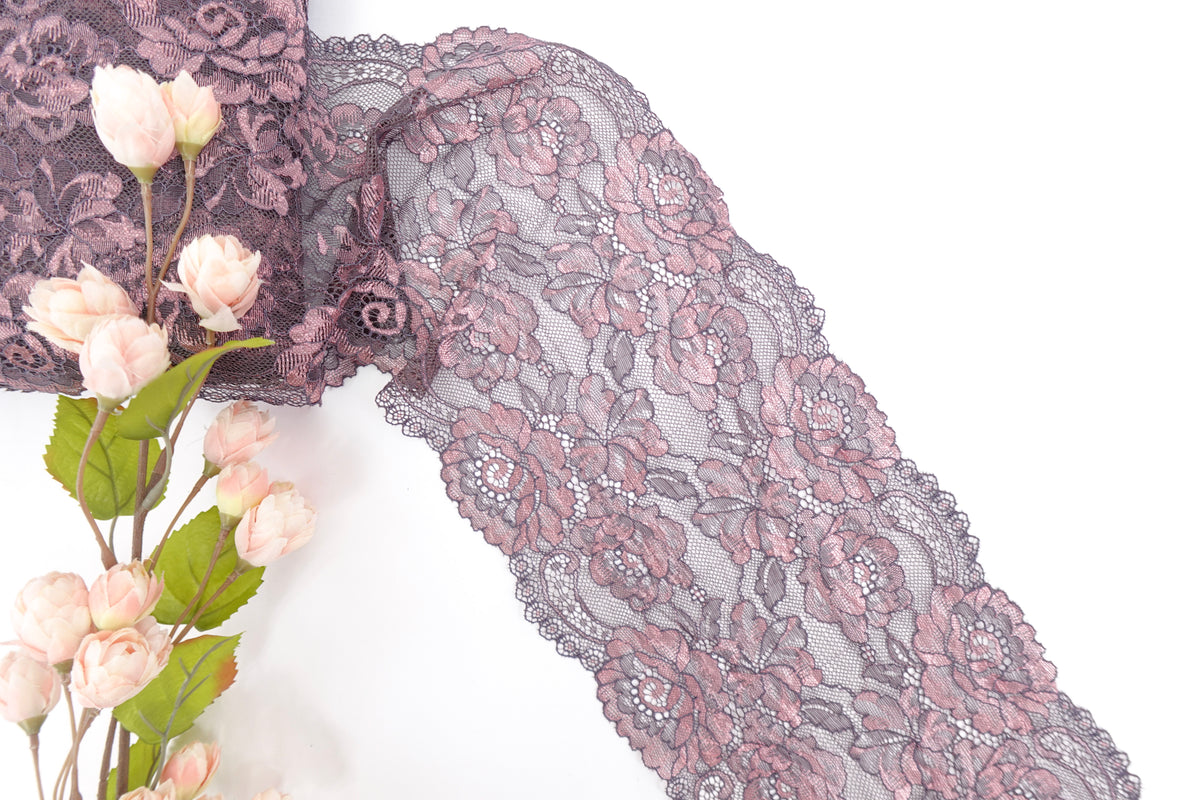 Navy & Pink 7.5" Lace