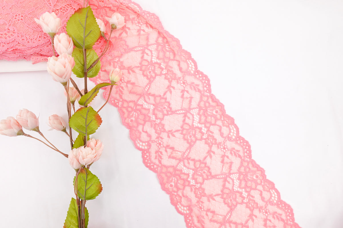 Hot Pink 6.5" Lace