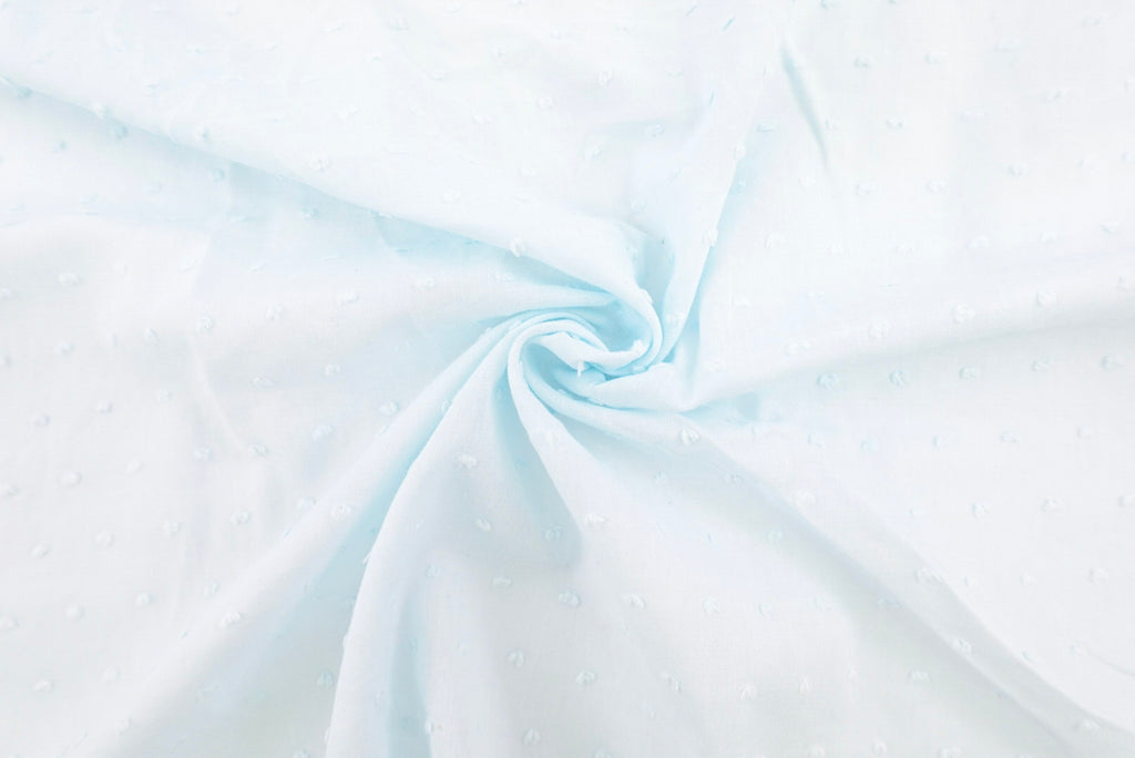 Sky Blue 100% Cotton Swiss Dot