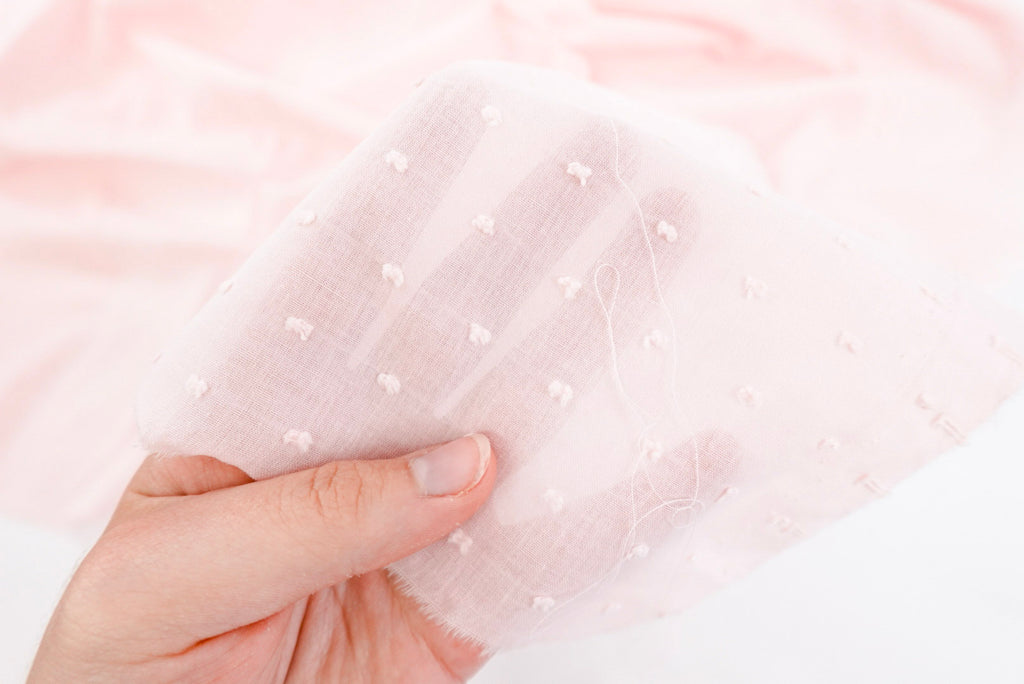 Fairytale Pink 100% Cotton Swiss Dot