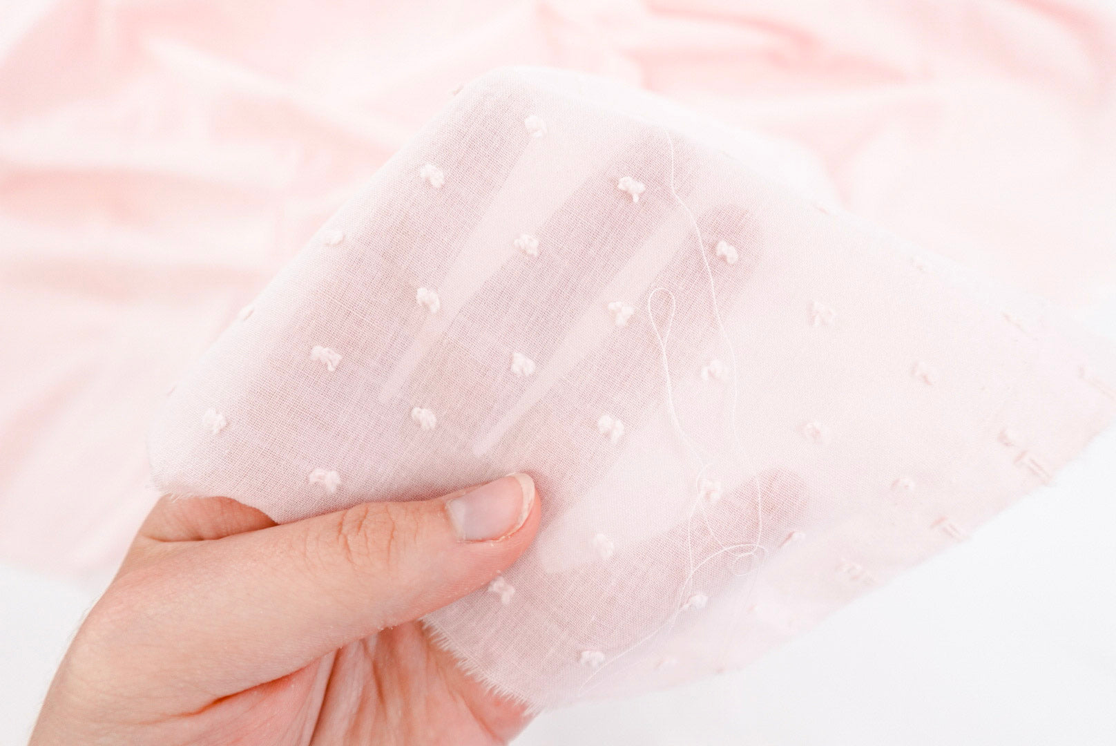 Fairytale Pink 100% Cotton Swiss Dot