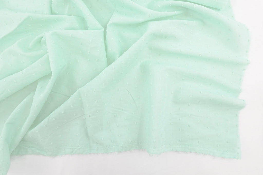Spring Mint 100% Cotton Swiss Dot